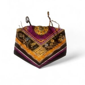 Crave Fame Purple and Yellow Patterned Top